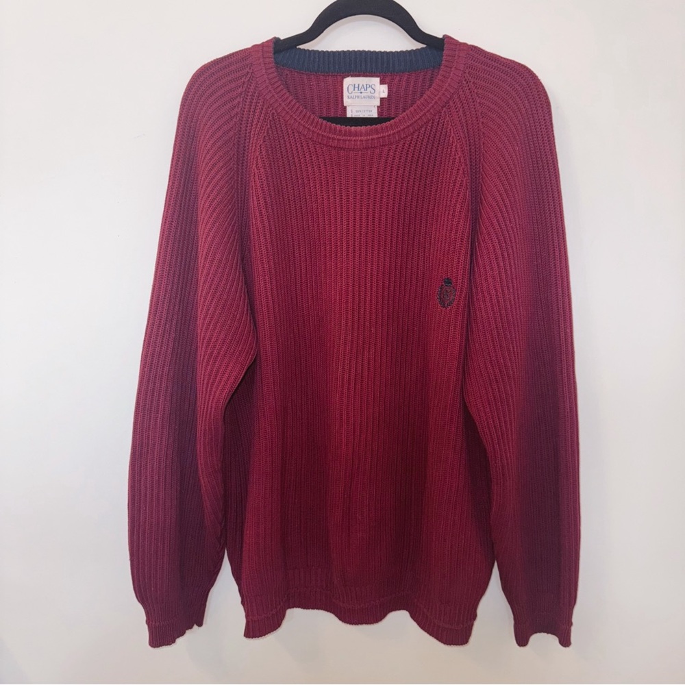 Vintage 90s Ralph Lauren oversized burgundy sweater